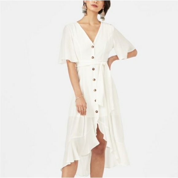 JustFab White High Low Dress - Picture 2 of 5